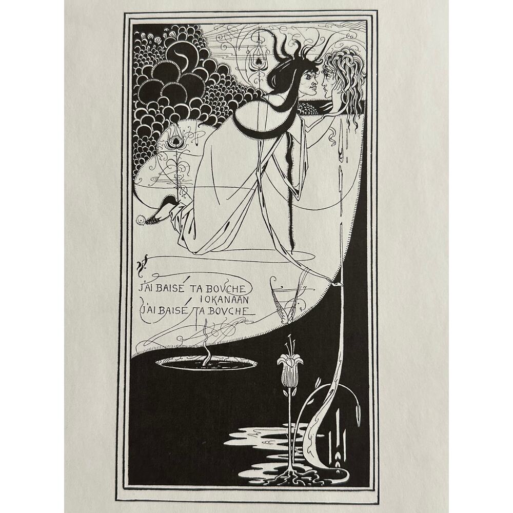 Aubrey Beardsley, I Kissed Your Mouth, Oscar Wilde, Art Print, ~ 250726-WH 240